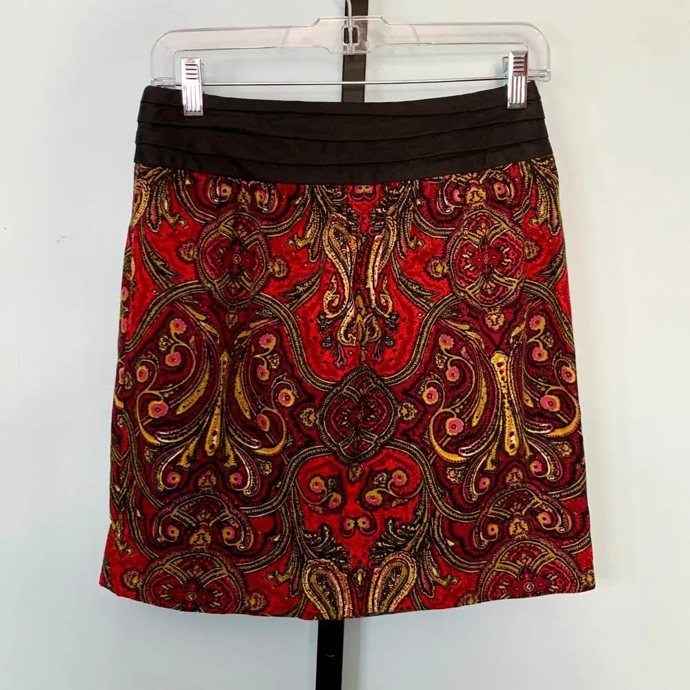 NWOT Anthropologie Cidra Paisley Corduroy Skirt Size 2 - Picture 4 of 8